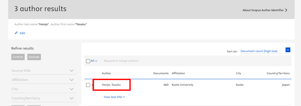 h-index Scopus 查詢方式2